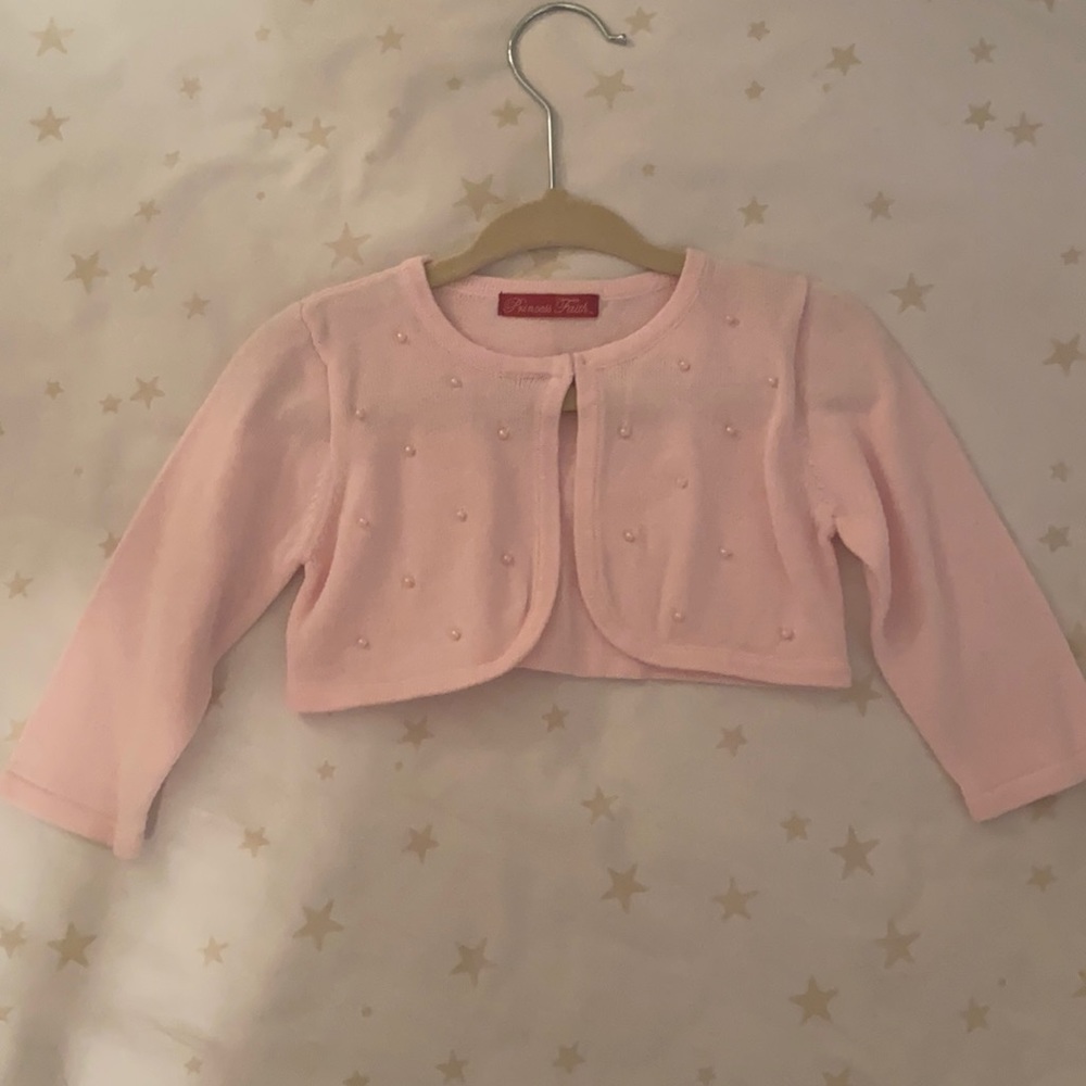 PRINCESS FAITH scattered pearl shrug cardigan